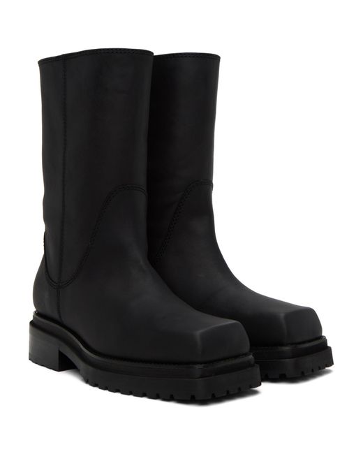 Eckhaus Latta Black Stacked Boots for men
