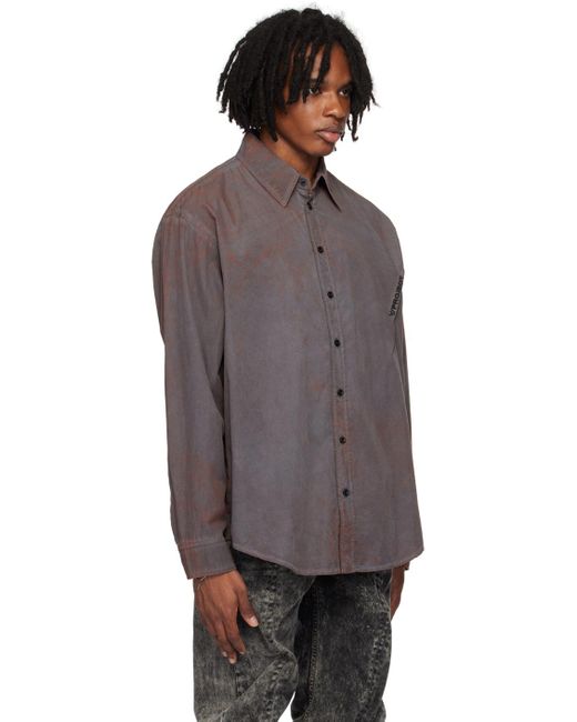 Chemise grise à couture pincée Y. Project pour homme en coloris Black