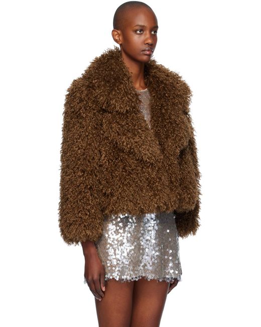 Blouson Brun Clair En Fourrure Synthétique À Poils Frisés Anna Sui en coloris Brown