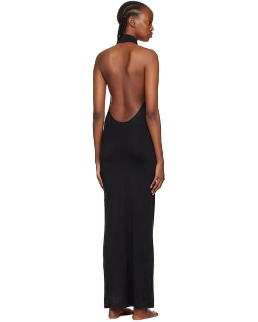 Skims Blue Soft Lounge Backless Maxi Dress in Black