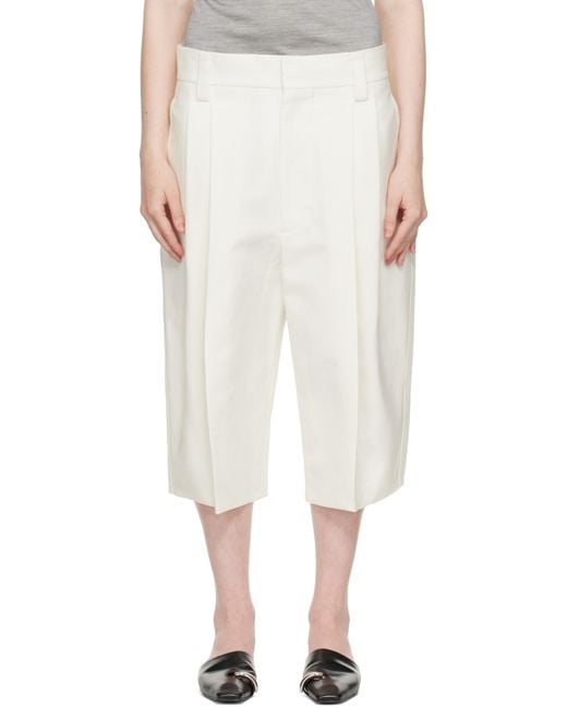Carven ホワイト ロング バミューダショーツ Natural