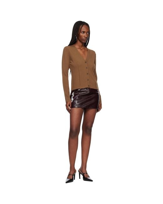 Off-White c/o Virgil Abloh Black Crinkle Coated Miniskirt