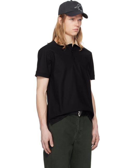 メンズ Burberry ブラック コットン ポロシャツ Black