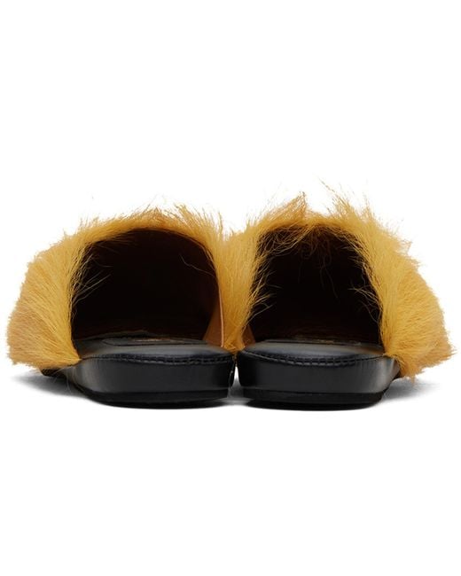Marni Black Yellow Fussbett Sabot Slippers
