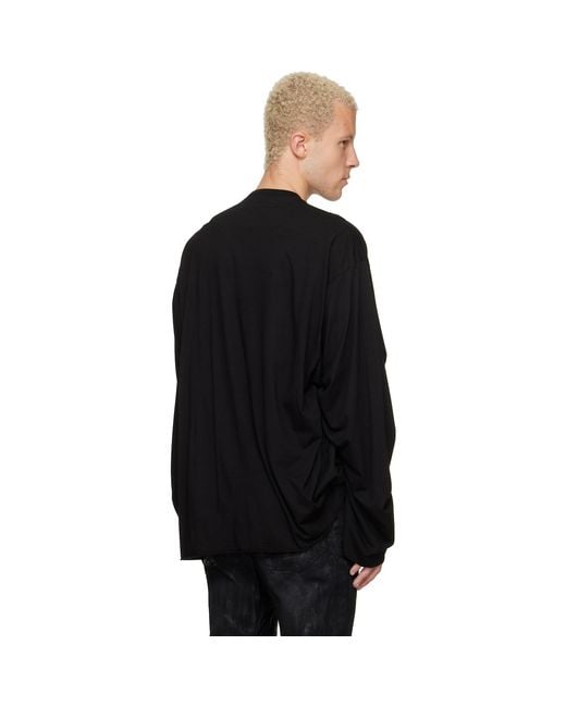 Julius Black Long Sleeve Over T-Shirt for men