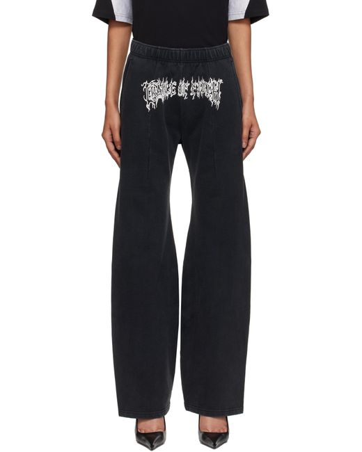 Vetements Black 'Cradle Of Filth' Bell-Bottom Sweatpants