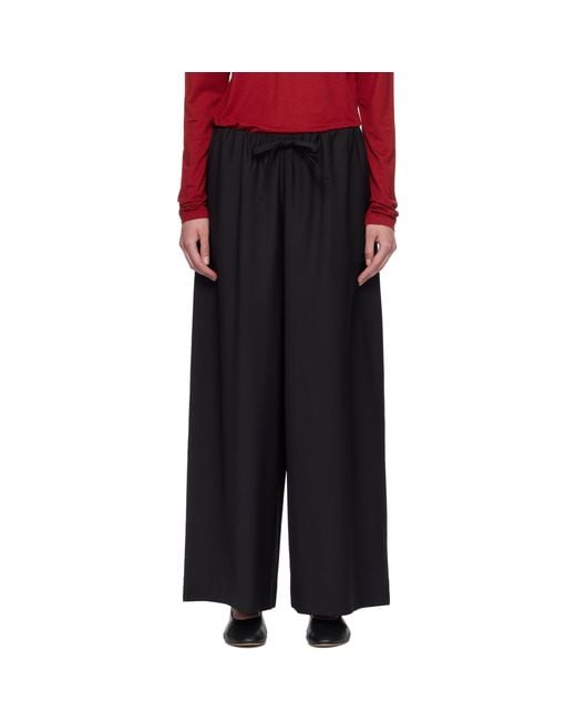 Totême Black Drawstring Dinner Trousers