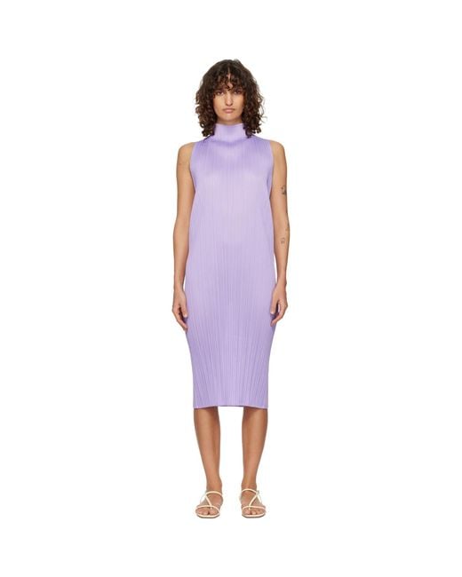 Pleats Please Issey Miyake Black Monthly Colors April Midi Dress