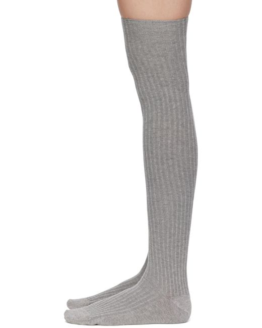 Ensemble De Deux Paires De Bas-Cuissardes Noirs Et Gris Baserange en coloris Black