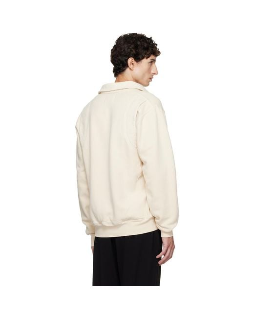 Les Tien Natural Off- Heavyweight Moto Back Polo for men