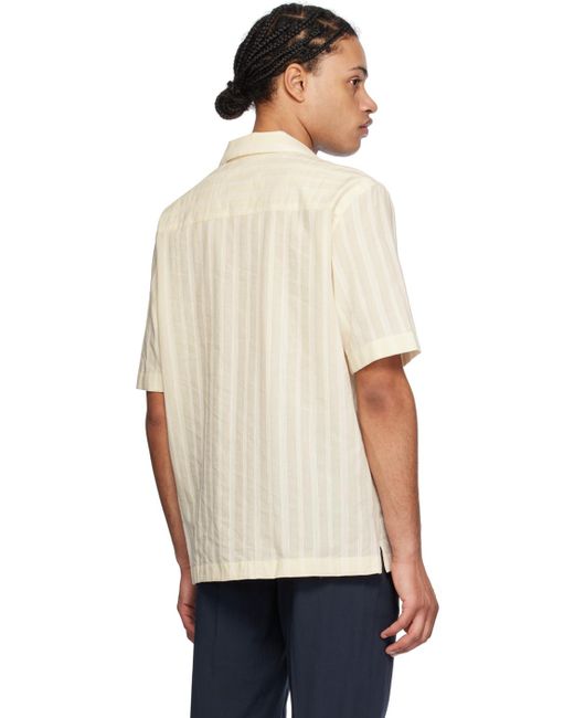 Sunspel Black Embroidered Stripe Shirt for men