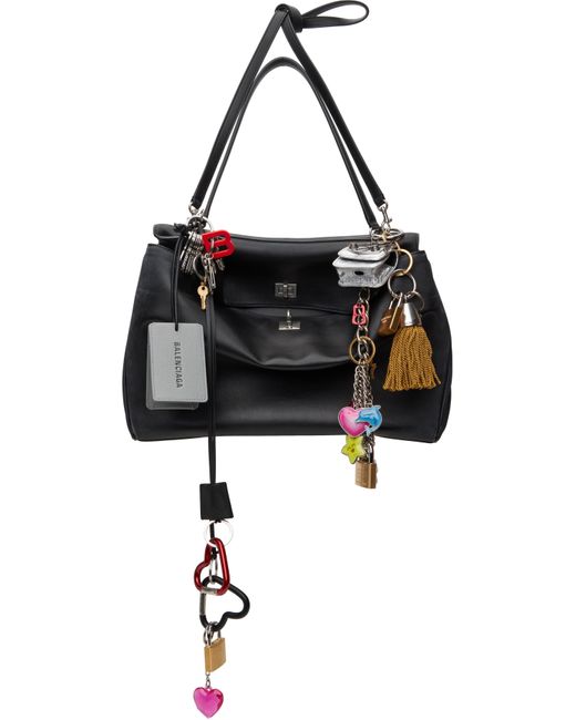 Balenciaga ブラック ラージ Rodeo チャーム バッグ Black