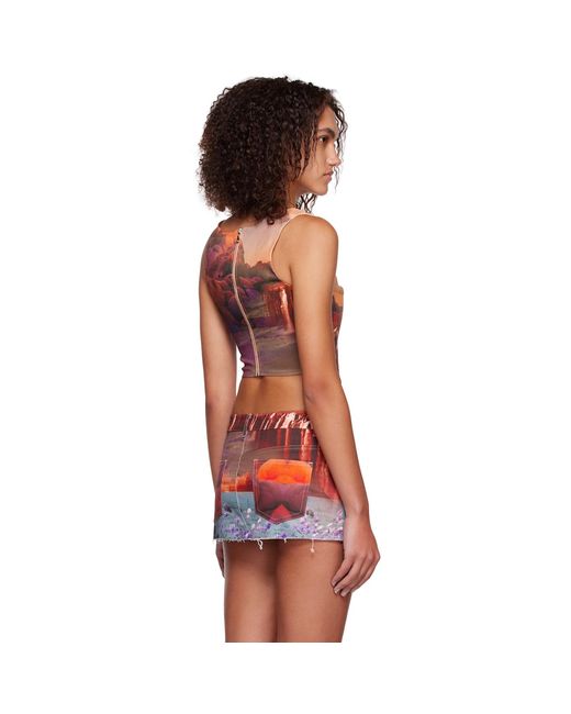 Miaou Red Multicolor Campbell Tank Top