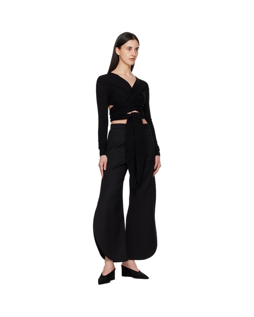 Alaïa Black Petal Wool Trousers
