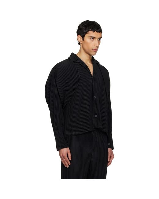 Homme Plissé Issey Miyake Black 'Cover And Fold' Jacket for men