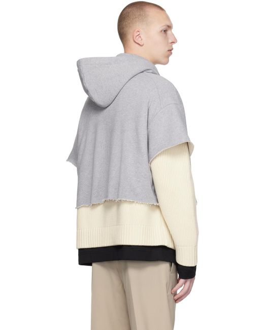 Givenchy Gray Beige Layered Hoodie for men