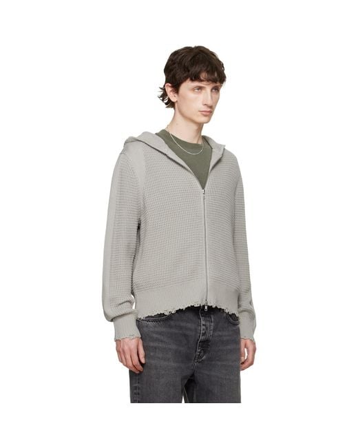 Won Hundred Gray Glasgow Knit Hoodie for men