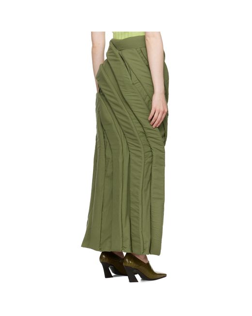 Stanley Raffington Green 3D Parametric Maxi Skirt