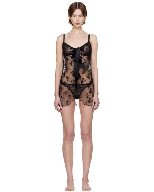 Chemise De Nuit Untie Me Noire Fleur du Mal en coloris Black