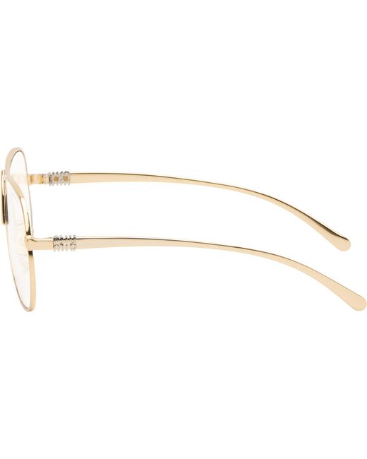 Miu Miu Black Metal Aviator Glasses