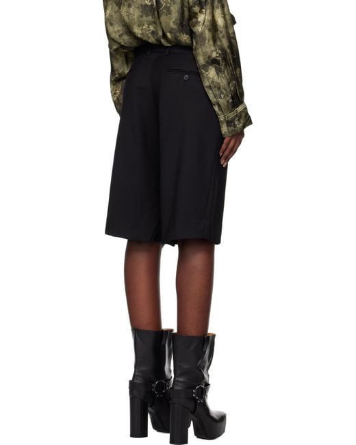 R13 Black Crossover Knee-Length Shorts
