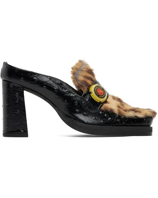 Martine Rose Black Champagne Cap Square Toe Heels