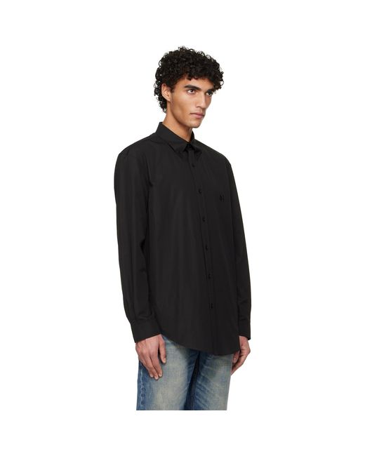 Balmain Black Cotton Poplin Shirt for men
