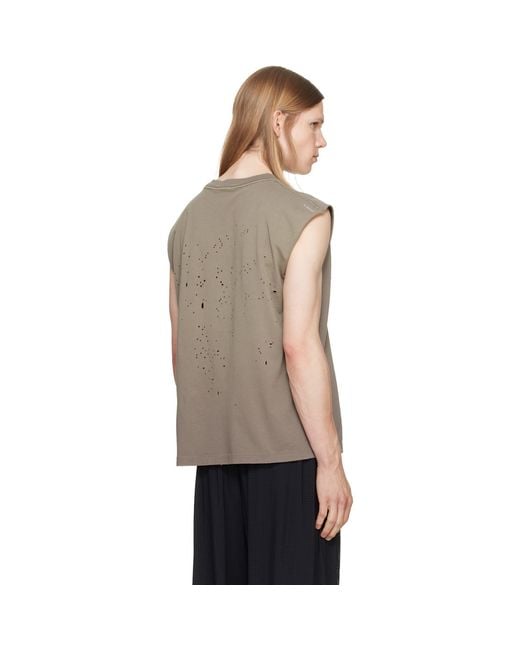 Satisfy Gray Mothtech Muscle Tank Top for men