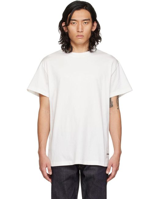 Jil Sander Cotton Three-pack White T-shirt Set for Men | Lyst
