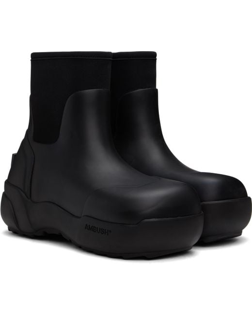 Ambush ブラック ラバーブーツ Black