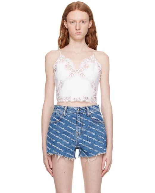 Alexander Wang Blue Cropped Camisole
