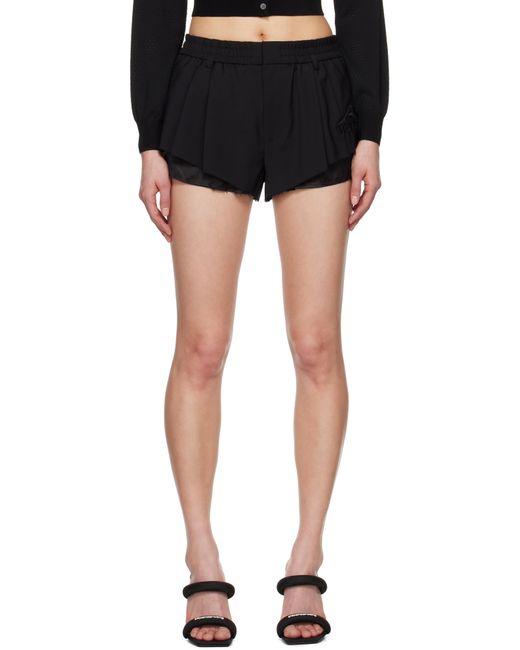 Alexander Wang Black Tailored Tropical Wool Shorts