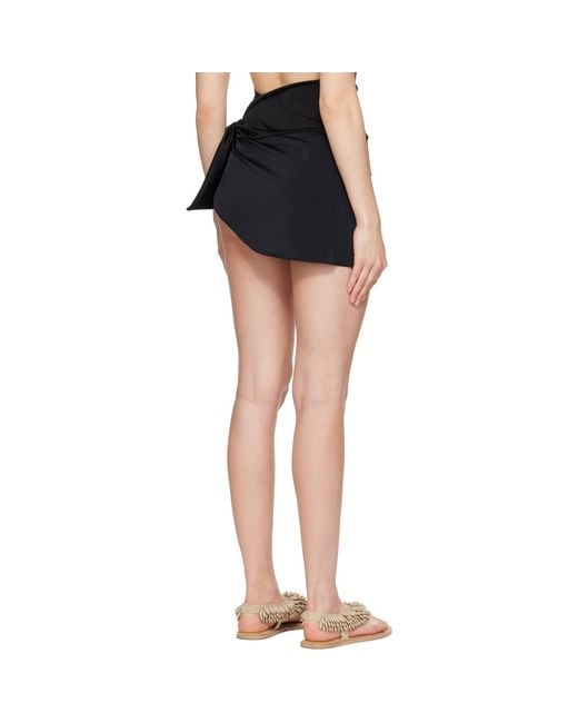 Balmain Black Tie Sarong Cover-up Skirt