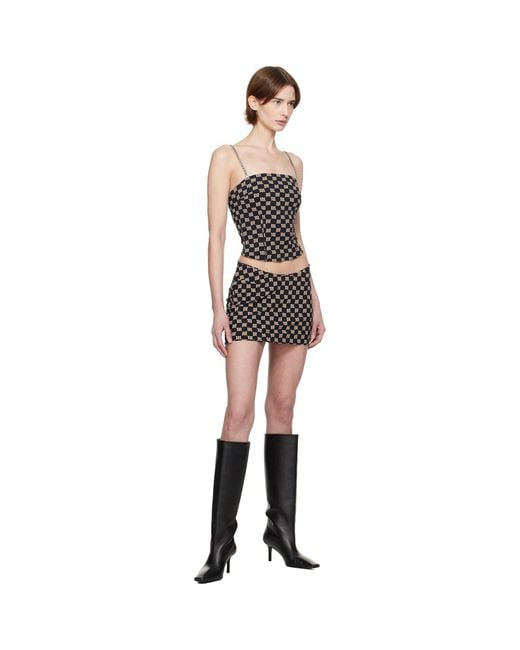 M I S B H V Black Monogram Spaghetti Top