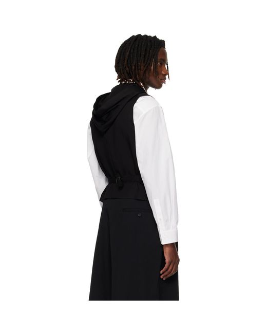 Yohji Yamamoto Black Hooded Vest for men