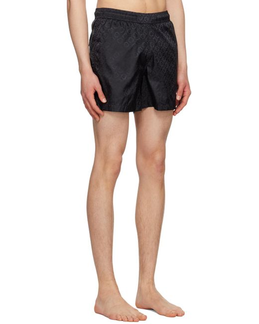 Moncler Black Drawstring Swim Shorts for men