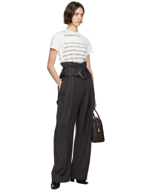 J.W. Anderson ホワイト Text Print Tシャツ Black