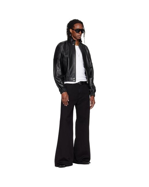 Lu'u Dan Black Blouson Leather Jacket for men