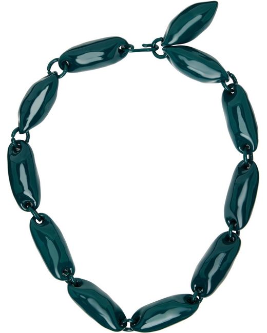 Jil Sander Green Blue Blocks Necklace for men