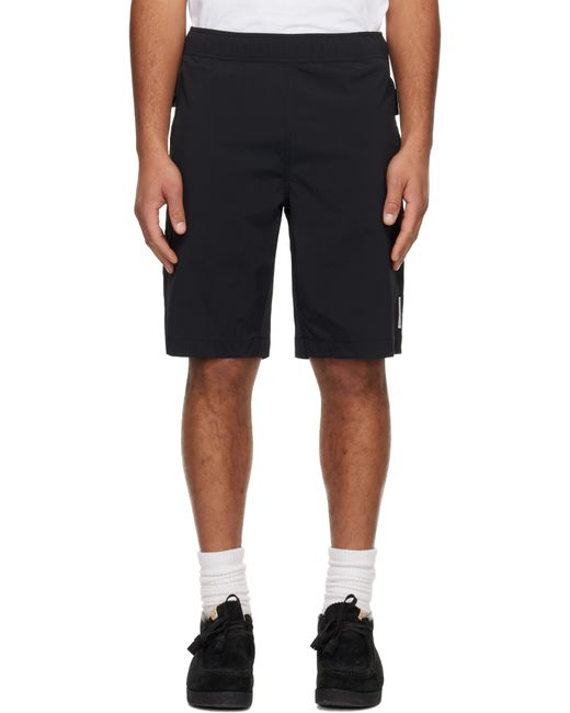 Aape By A Bathing Ape Black 'Aapenow' Moonface Logo Shorts for men