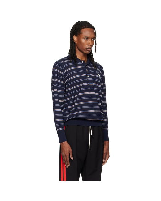 Wales Bonner Blue John Smedley Edition Beam Polo for men