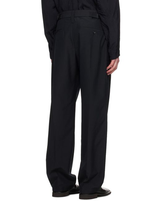Lemaire Black One Pleat Trousers for men