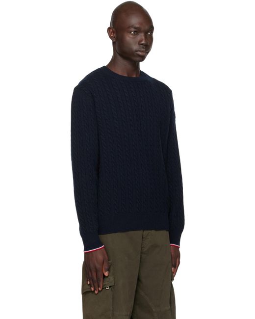 Moncler Blue Navy Crewneck Sweater for men