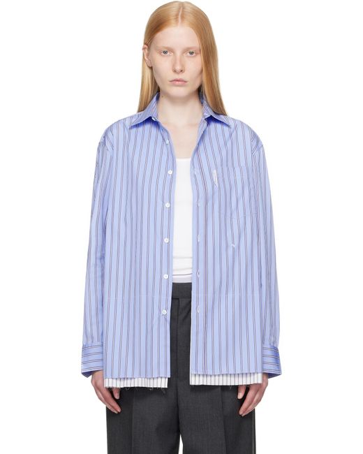 HOMMEGIRLS ブルー シャツ ミニドレス Blue