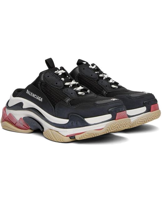 triple s balenciaga black red