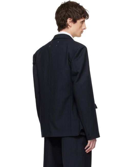 Maison Margiela Blue Striped Blazer for men