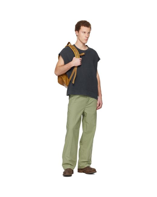 Visvim Green Ex Wide Chino Trousers for men