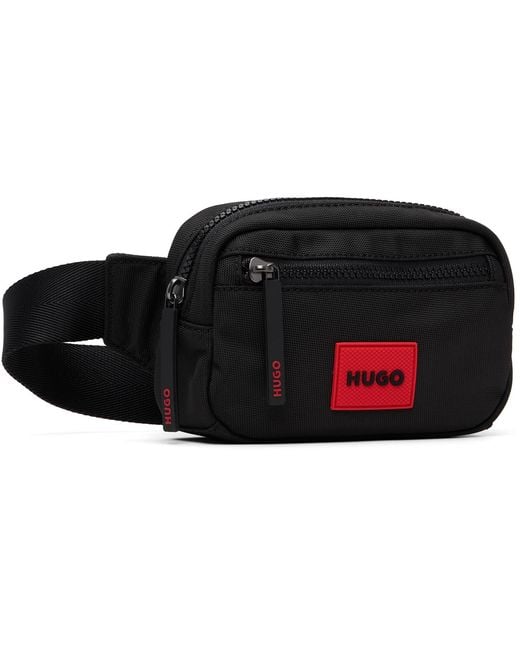 HUGO Black Canvas Pouch for men
