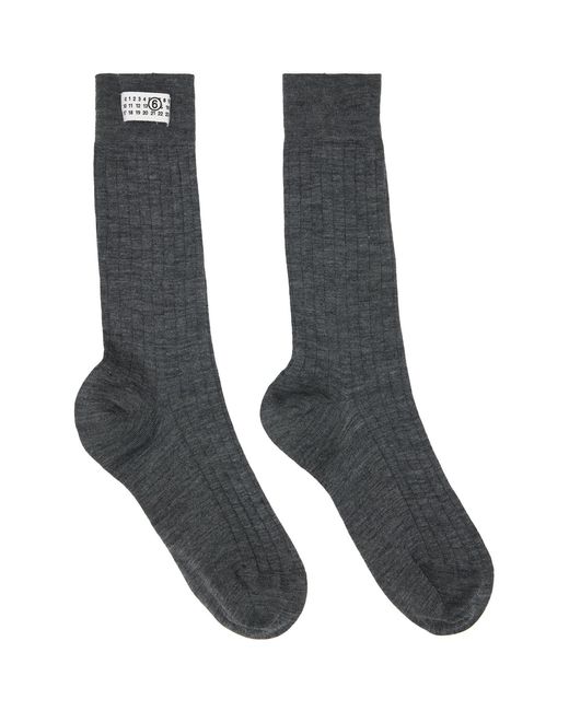 MM6 by Maison Margiela Gray Wool Blend Socks