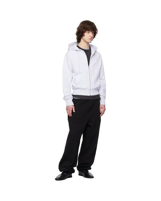 Entire studios White Slim Zip Up Hoodie for men